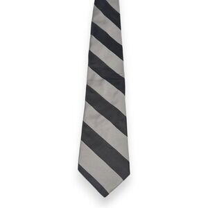 Ted Baker London‎ Mens Silk Tie 58 x 3.75 Silver Charcoal Stripe Hand Tailored